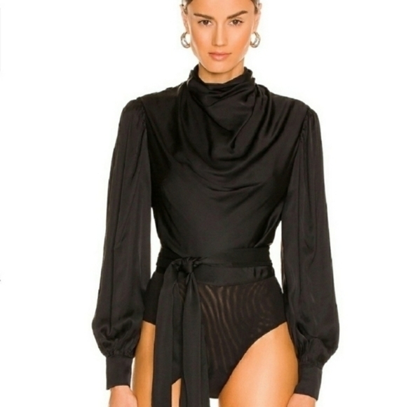 Allsaints Ilaria Black Long Sleeves Bodysuit - Picture 1 of 16